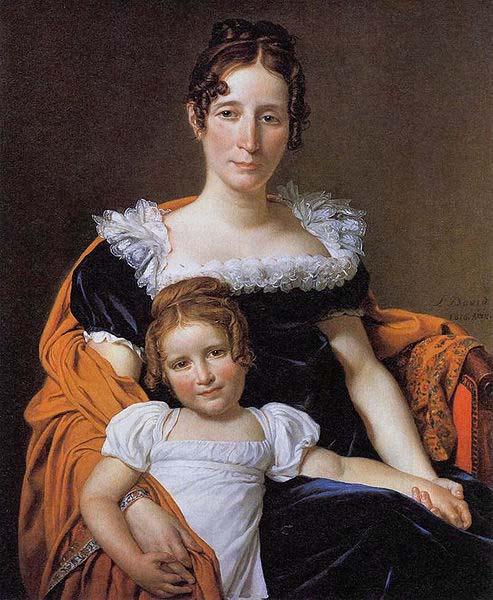 Jacques-Louis David The Comtesse Vilain XIIII and Her Daughter oil painting picture